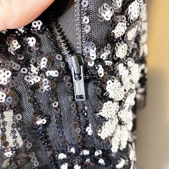 Self Portrait Black Tulle Floral Sequin Deco Tiered Dress NWT Size 2 MSRP $535 - Picture 9 of 13